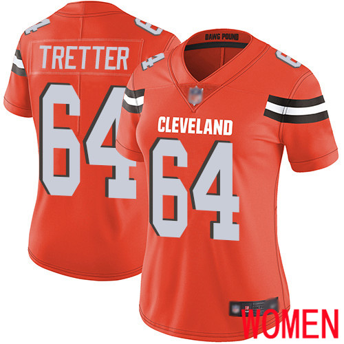 Cleveland Browns JC Tretter Women Orange Limited Jersey 64 NFL Football Alternate Vapor Untouchable